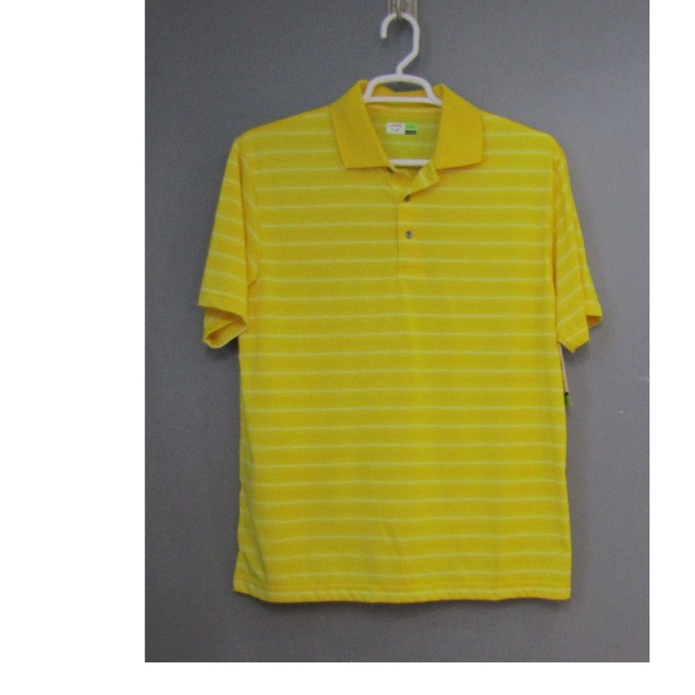 NEW Links Edition Yellow White Striped Golf Shirt